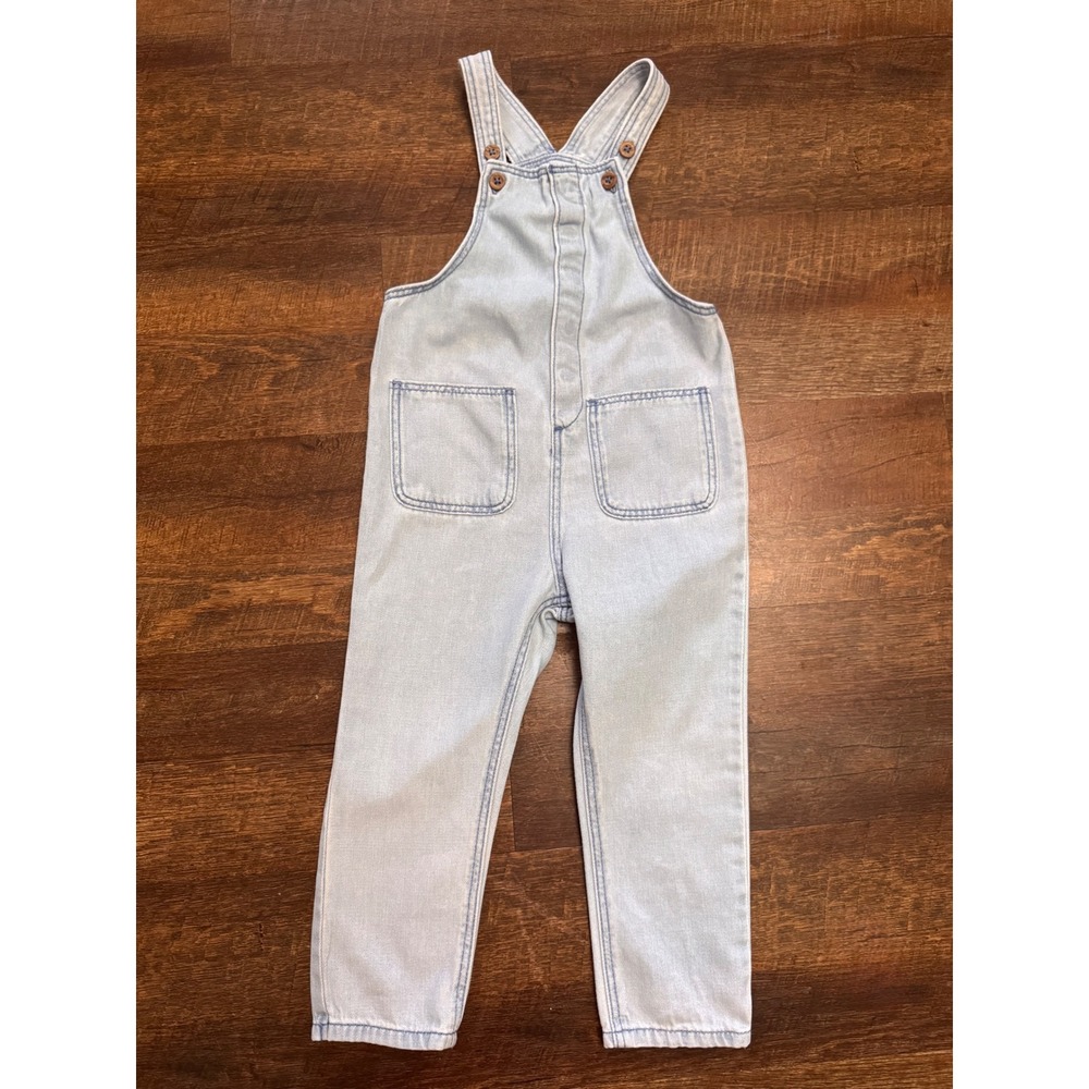 HEMA Kids Light Wash Denim Overalls Size 98 2-3Y Unisex Dungarees - Picture 1 of 7